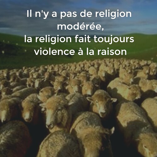 il y a pas de religion modérée  la religion fait toujours violence à la raison
